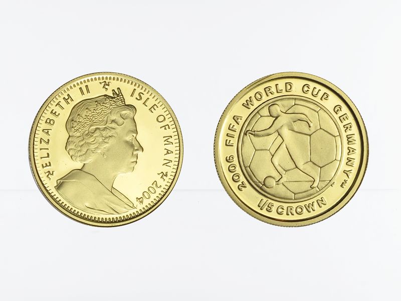 Isle of Man 1/5 Crown Gold, 2004, Fußball-WM 2006