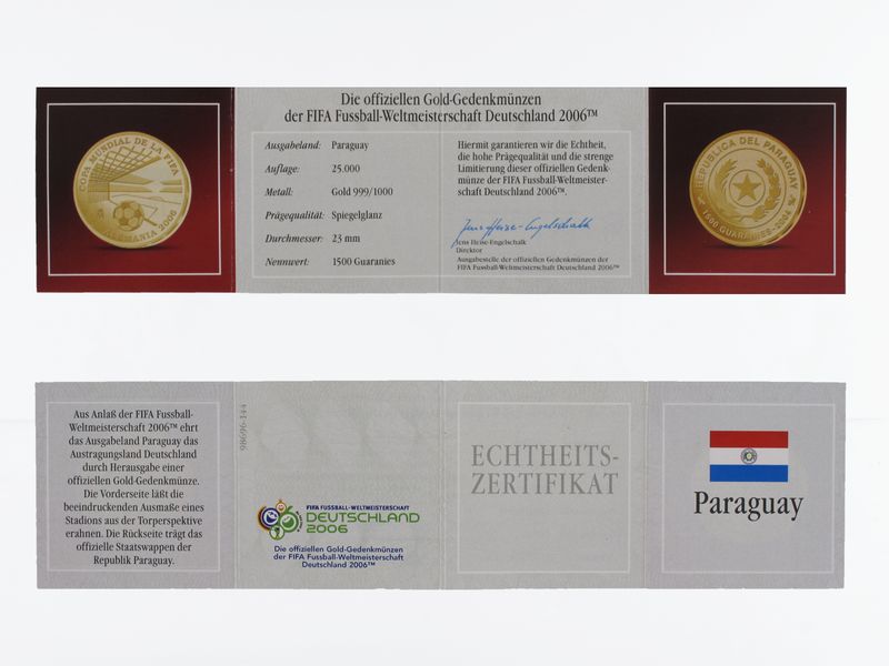 Paraguay 1500 G. Gold, 2004, Fußball-WM 2006